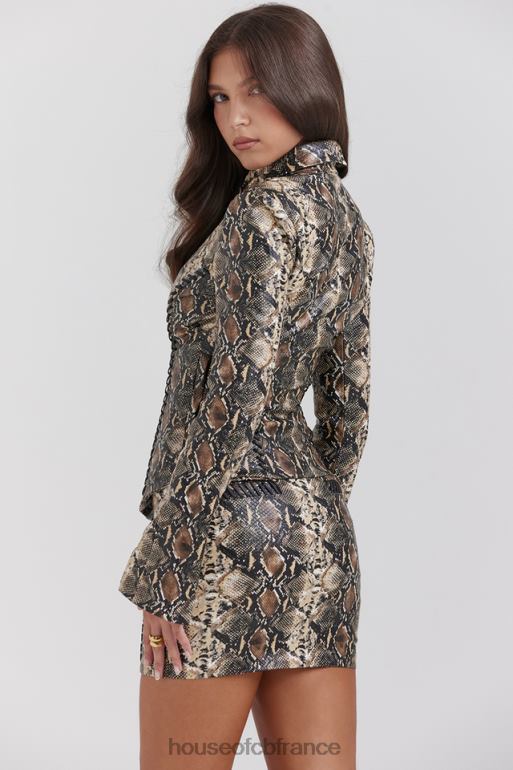 House of CB jupe en cuir végétalien à imprimé serpent Lena N888H836 vêtements
