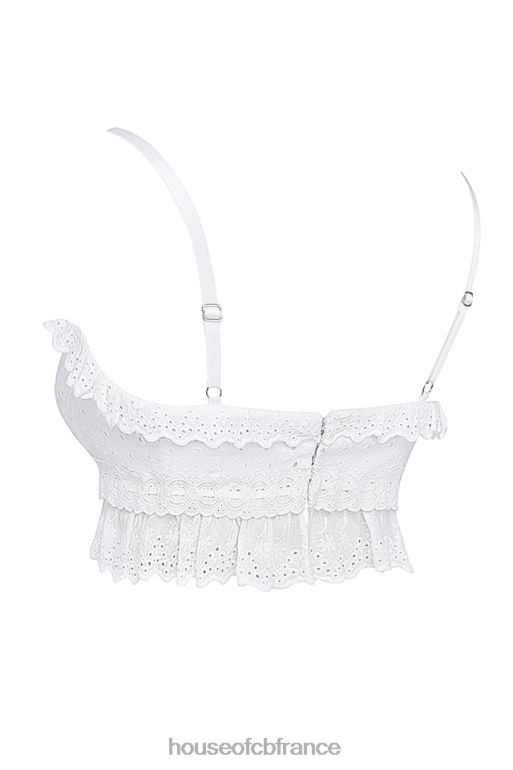 House of CB Haut brassière Federica en broderie anglaise blanche N888H674 vêtements