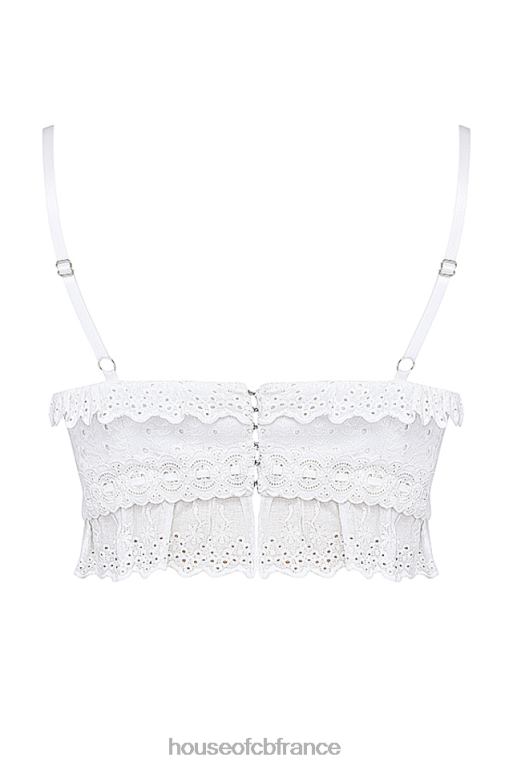 House of CB Haut brassière Federica en broderie anglaise blanche N888H674 vêtements