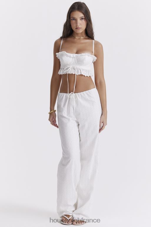 House of CB Haut brassière Federica en broderie anglaise blanche N888H674 vêtements
