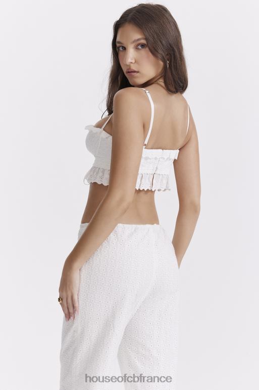 House of CB Haut brassière Federica en broderie anglaise blanche N888H674 vêtements