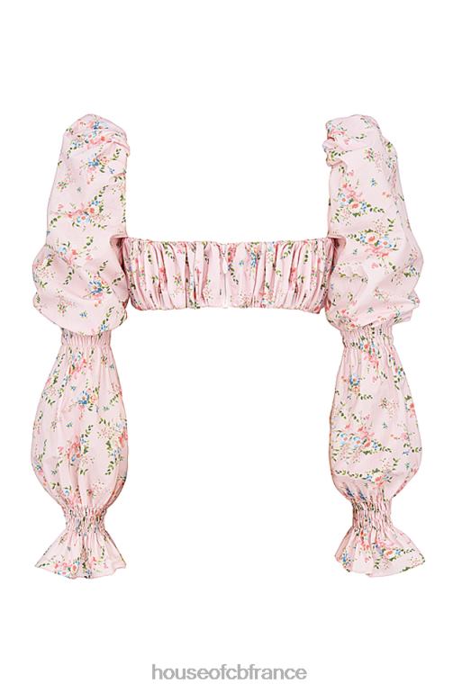 House of CB Haut brassière froncé à fleurs rose Henrietta N888H745 vêtements