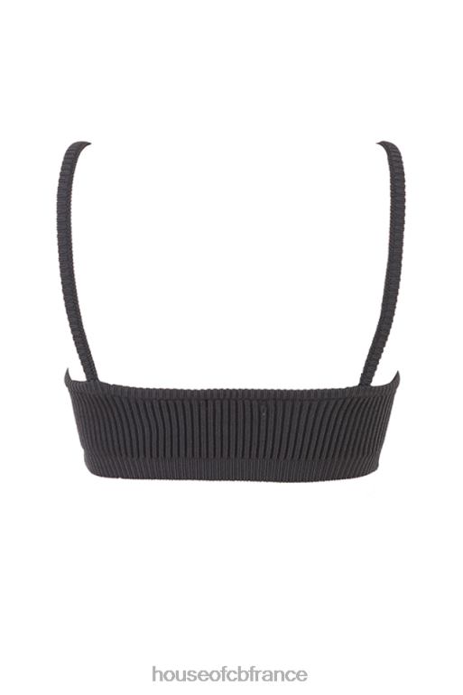 House of CB bralette en maille côtelée gris foncé mischa N888H703 vêtements