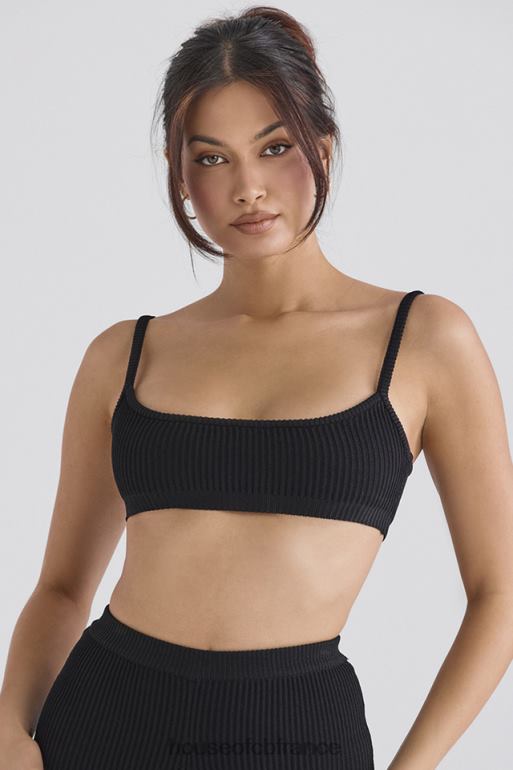 House of CB bralette en maille côtelée noire Mischa N888H690 vêtements