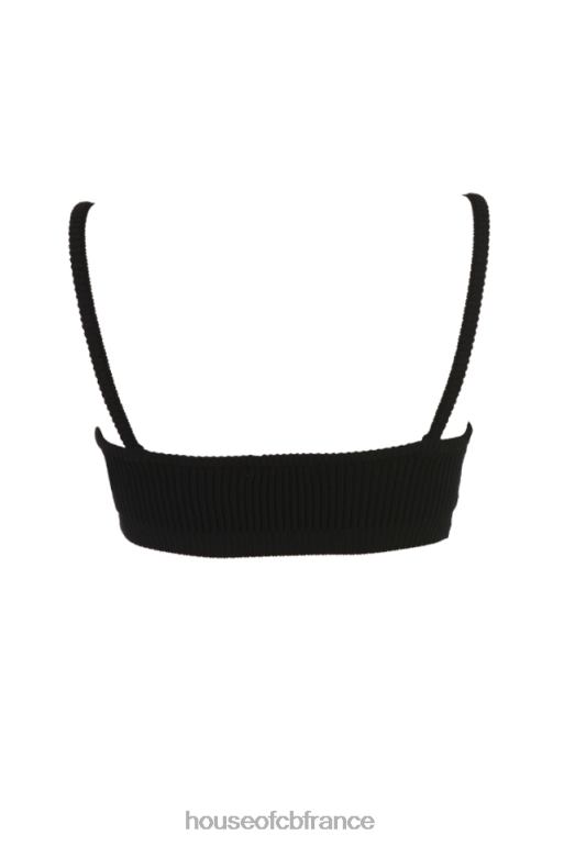 House of CB bralette en maille côtelée noire Mischa N888H690 vêtements