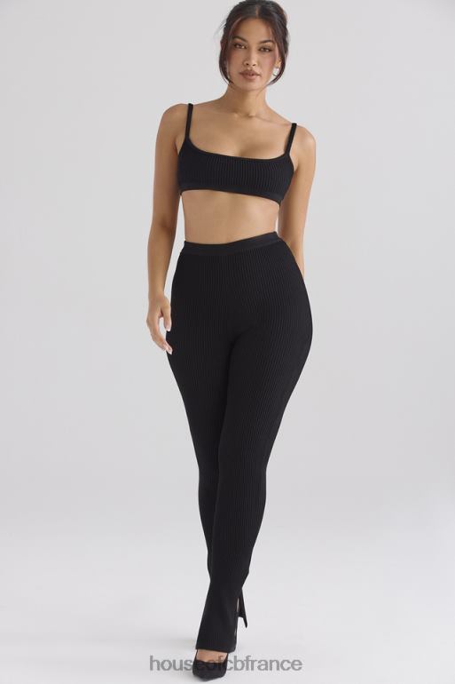 House of CB bralette en maille côtelée noire Mischa N888H690 vêtements