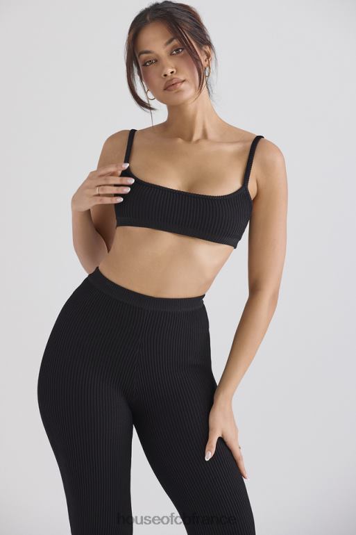 House of CB bralette en maille côtelée noire Mischa N888H690 vêtements