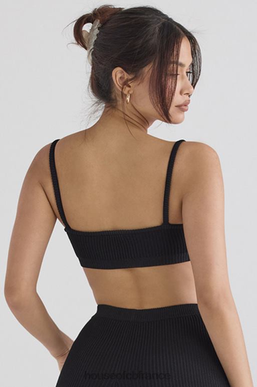 House of CB bralette en maille côtelée noire Mischa N888H690 vêtements