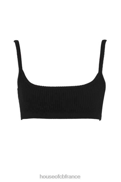 House of CB bralette en maille côtelée noire Mischa N888H690 vêtements