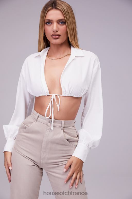 House of CB mistress rocks wishlist - chemise courte blanche à manches ballon et brassière N888H739 vêtements