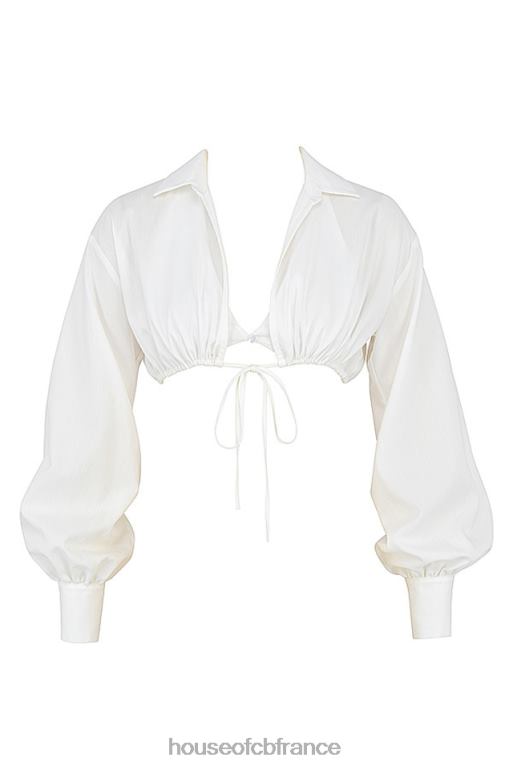 House of CB mistress rocks wishlist - chemise courte blanche à manches ballon et brassière N888H739 vêtements