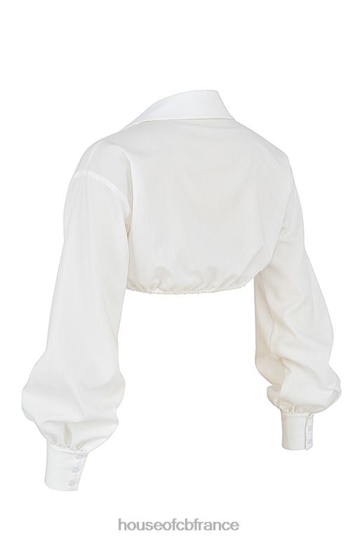 House of CB mistress rocks wishlist - chemise courte blanche à manches ballon et brassière N888H739 vêtements