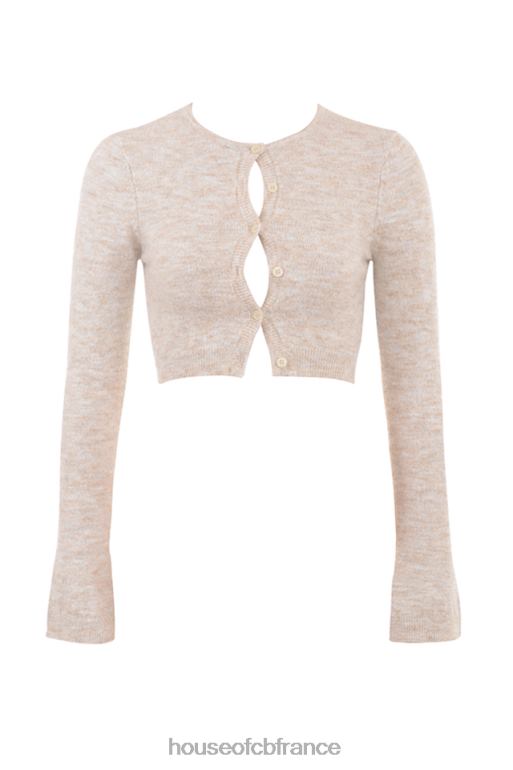 House of CB Cardigan court en tricot moelleux à l\'avoine Lulie N888H733 vêtements