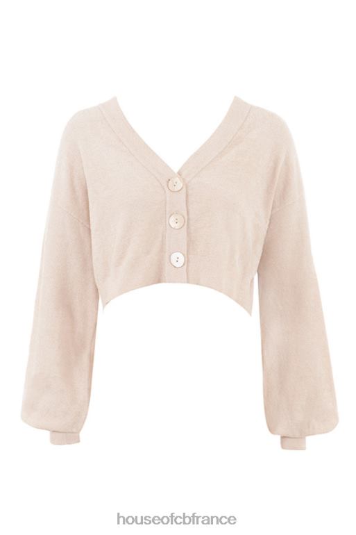 House of CB Meryl - Cardigan carré court crème N888H783 vêtements