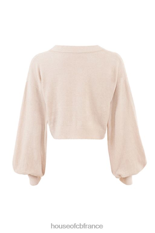 House of CB Meryl - Cardigan carré court crème N888H783 vêtements