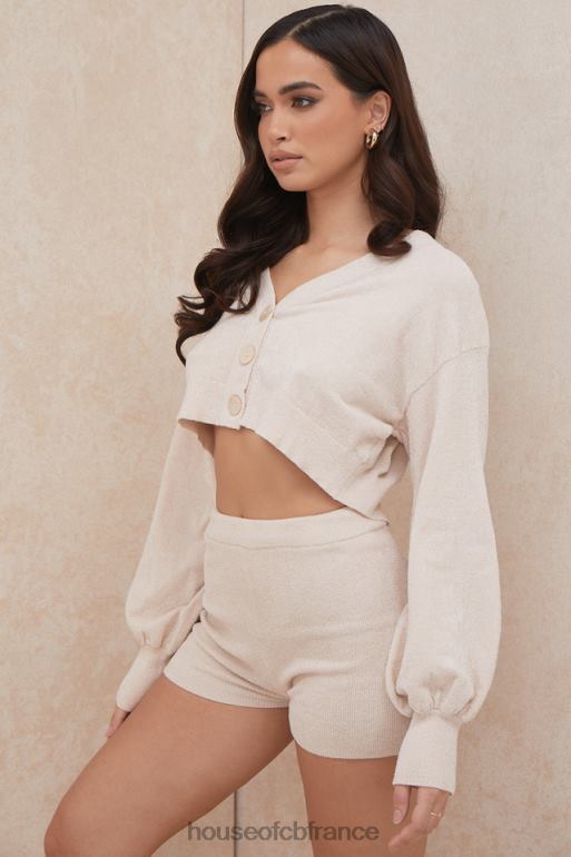 House of CB Meryl - Cardigan carré court crème N888H783 vêtements