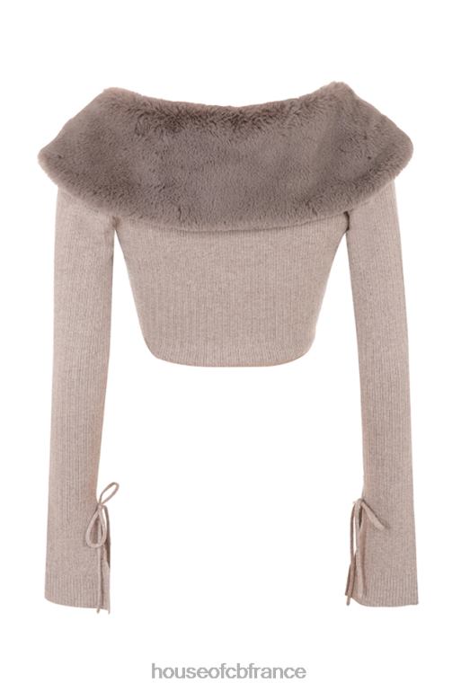 House of CB cardigan cachemire beige dahlia N888H694 vêtements