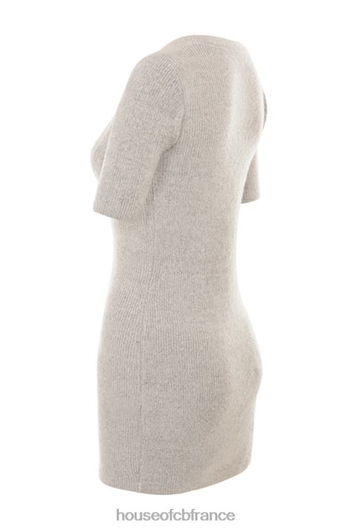 House of CB cardigan en maille côtelée opale avoine N888H730 vêtements