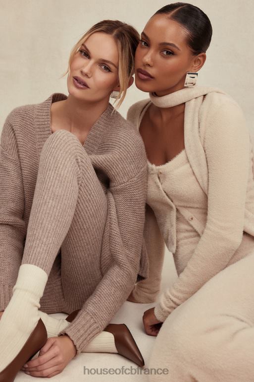 House of CB cardigan en tricot doux et moelleux Gene beige N888H657 vêtements