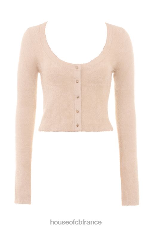 House of CB cardigan en tricot doux et moelleux Gene beige N888H657 vêtements