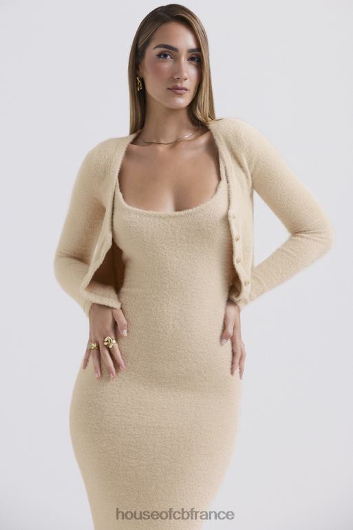 House of CB cardigan en tricot doux et moelleux Gene beige N888H657 vêtements