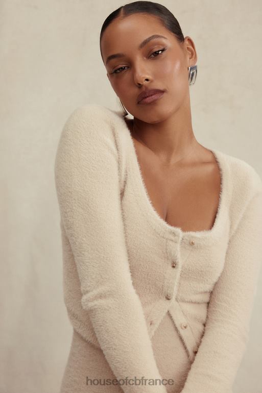 House of CB cardigan en tricot doux et moelleux Gene beige N888H657 vêtements