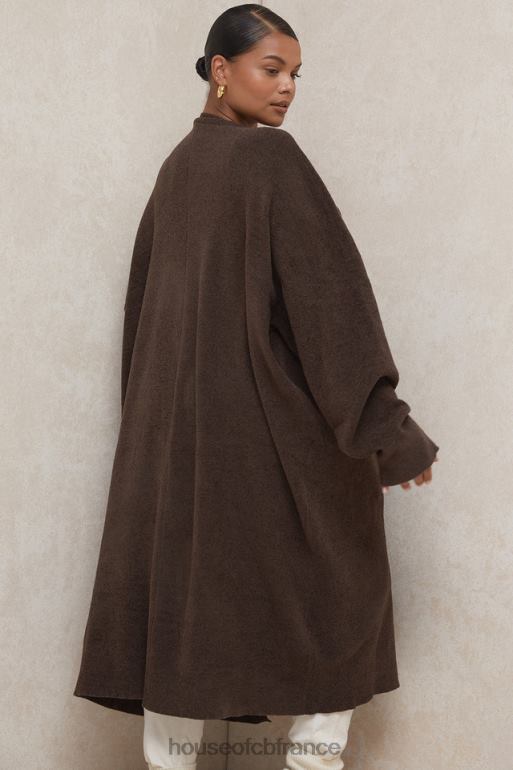 House of CB cardigan oversize en tricot chocolat chloé N888H780 vêtements