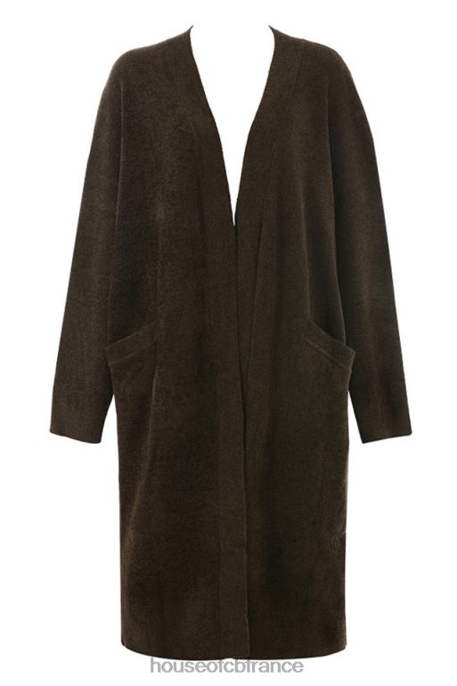 House of CB cardigan oversize en tricot chocolat chloé N888H780 vêtements