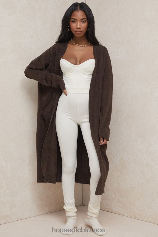 House of CB cardigan oversize en tricot chocolat chloé N888H780 vêtements