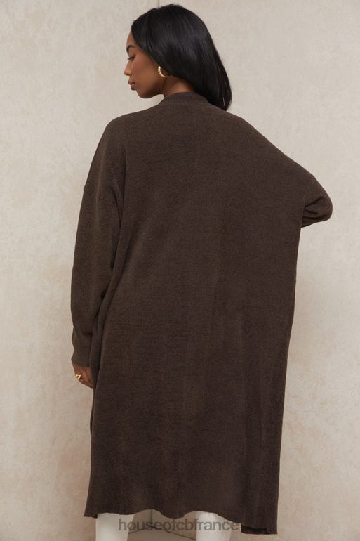 House of CB cardigan oversize en tricot chocolat chloé N888H780 vêtements