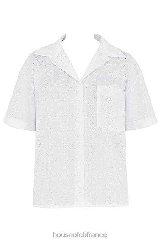 House of CB chemise carrie en broderie anglaise blanche N888H715 vêtements