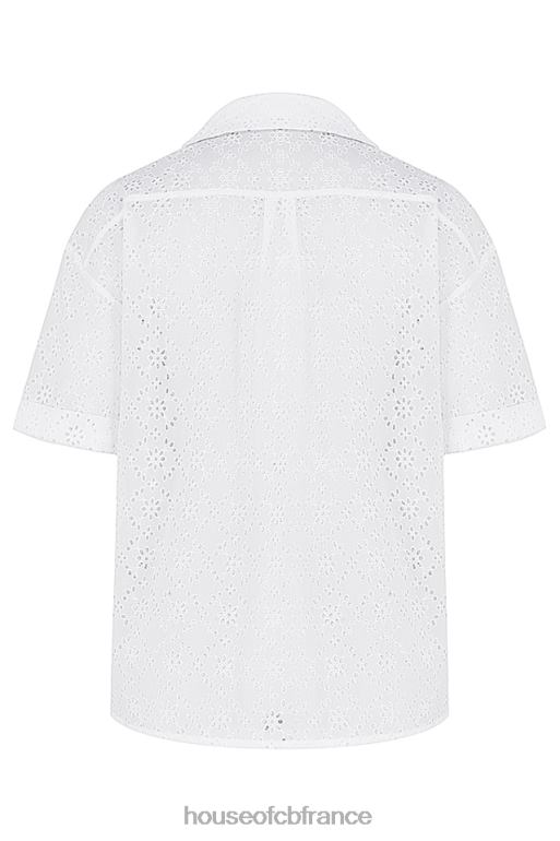 House of CB chemise carrie en broderie anglaise blanche N888H715 vêtements