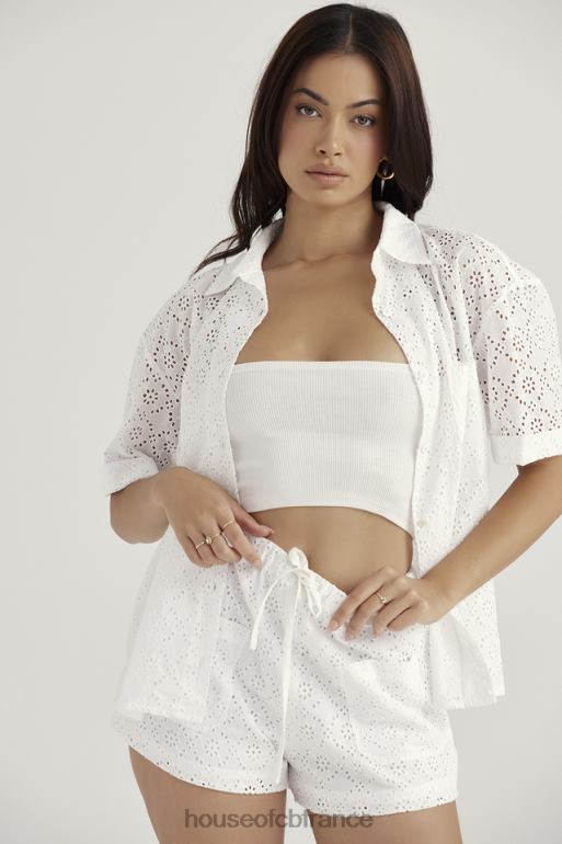 House of CB chemise carrie en broderie anglaise blanche N888H715 vêtements