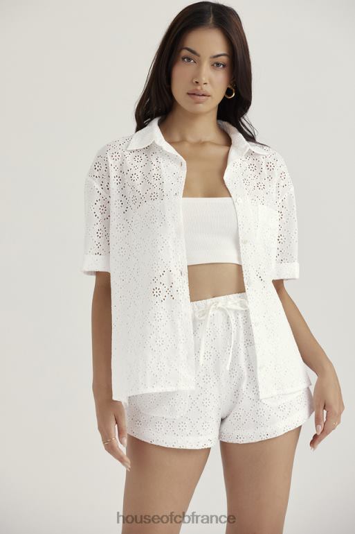 House of CB chemise carrie en broderie anglaise blanche N888H715 vêtements