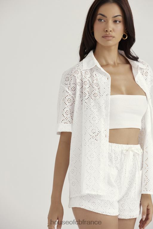 House of CB chemise carrie en broderie anglaise blanche N888H715 vêtements