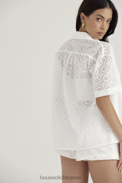 House of CB chemise carrie en broderie anglaise blanche N888H715 vêtements