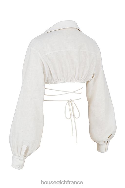 House of CB iris - chemise courte cache-cœur blanc cassé N888H741 vêtements