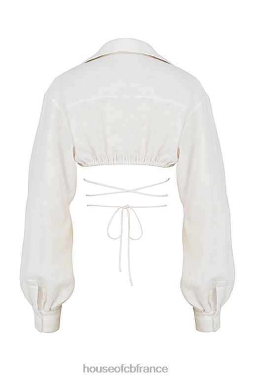 House of CB iris - chemise courte cache-cœur blanc cassé N888H741 vêtements