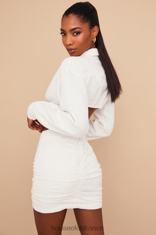 House of CB iris - chemise courte cache-cœur blanc cassé N888H741 vêtements