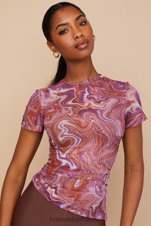 House of CB t-shirt asymétrique tourbillon violet claudie N888H750 vêtements