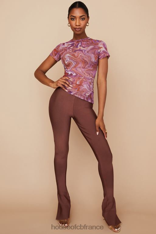 House of CB t-shirt asymétrique tourbillon violet claudie N888H750 vêtements