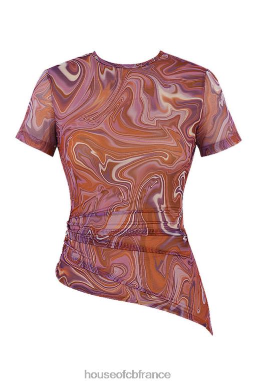 House of CB t-shirt asymétrique tourbillon violet claudie N888H750 vêtements