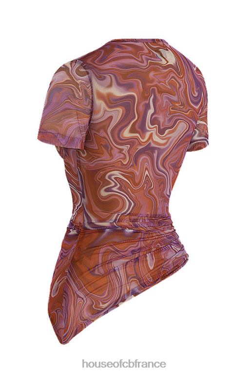 House of CB t-shirt asymétrique tourbillon violet claudie N888H750 vêtements