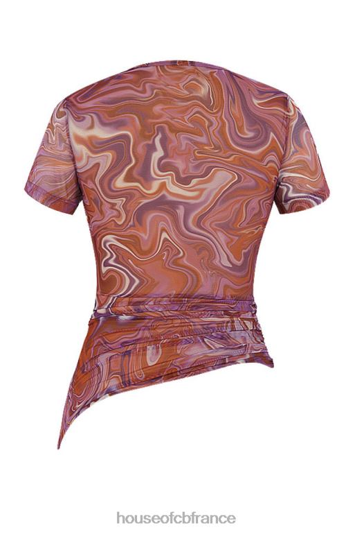 House of CB t-shirt asymétrique tourbillon violet claudie N888H750 vêtements