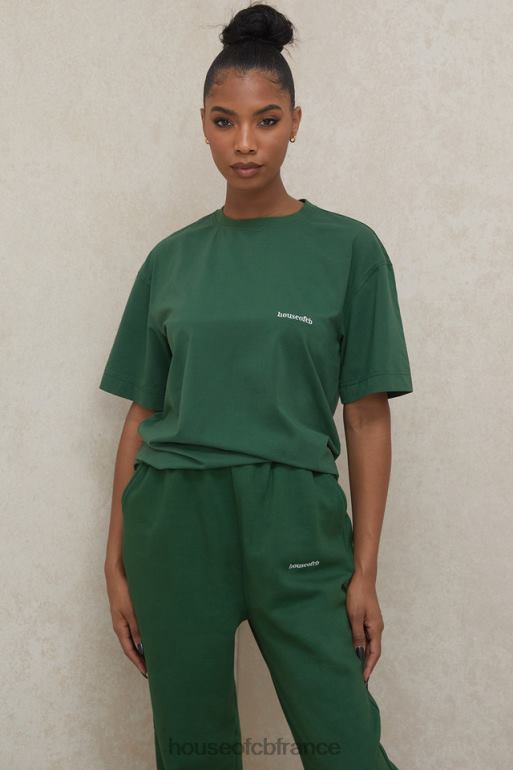 House of CB t-shirt oversize en jersey de coton vert Quinn N888H789 vêtements