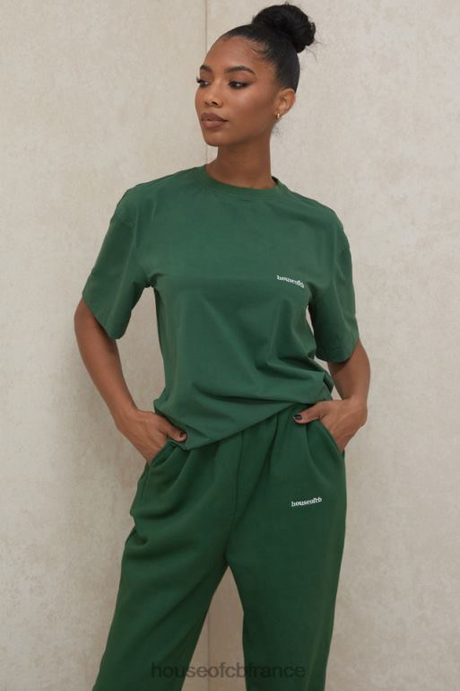 House of CB t-shirt oversize en jersey de coton vert Quinn N888H789 vêtements