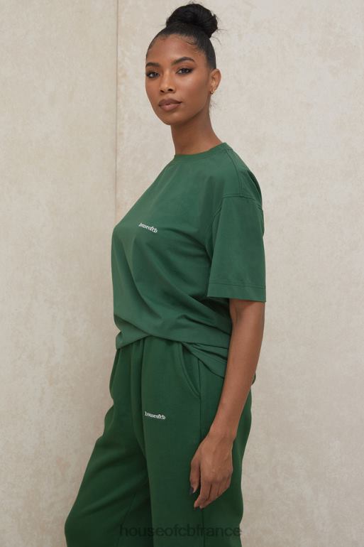 House of CB t-shirt oversize en jersey de coton vert Quinn N888H789 vêtements