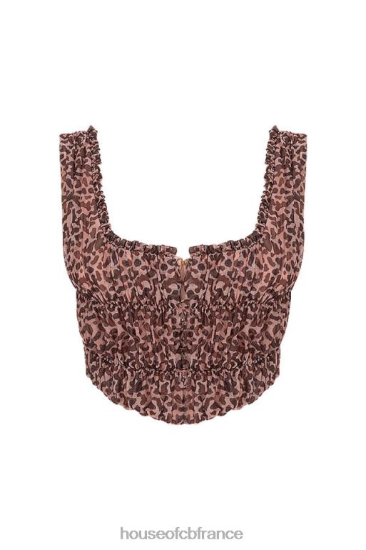 House of CB Carly - Corset froncé à imprimé animal N888H93 vêtements