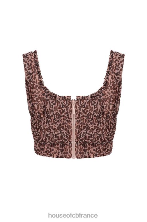 House of CB Carly - Corset froncé à imprimé animal N888H93 vêtements