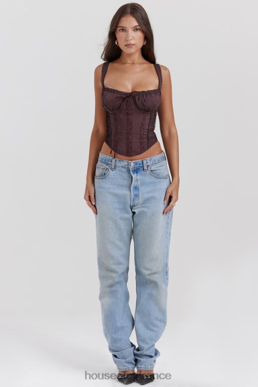 House of CB Gini riche corset en dentelle marron au dos N888H11 vêtements